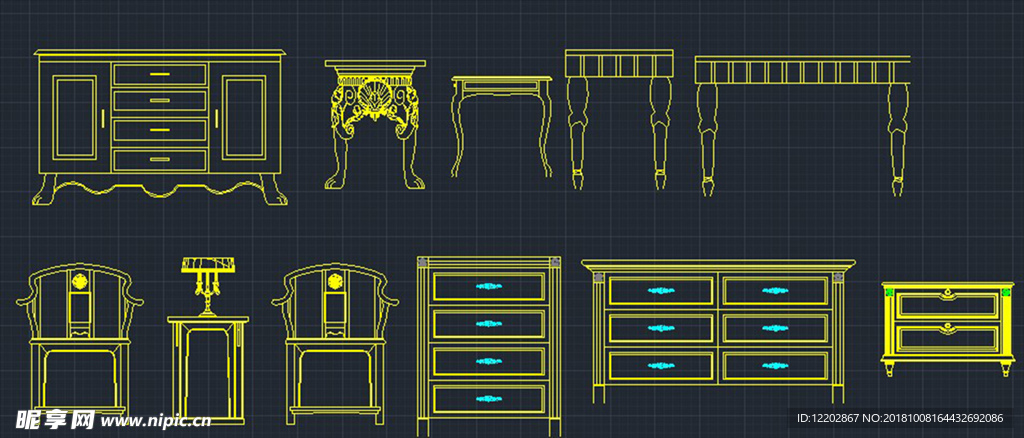 桌椅子抽屉CAD