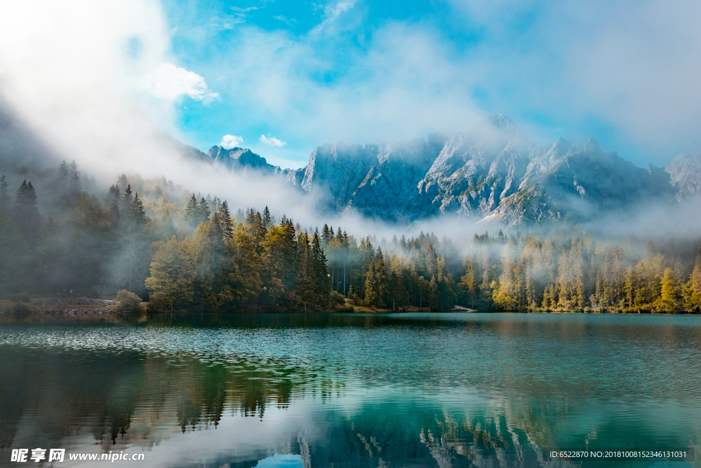 高山湖水风景