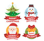 4款可爱圣诞节标签设计