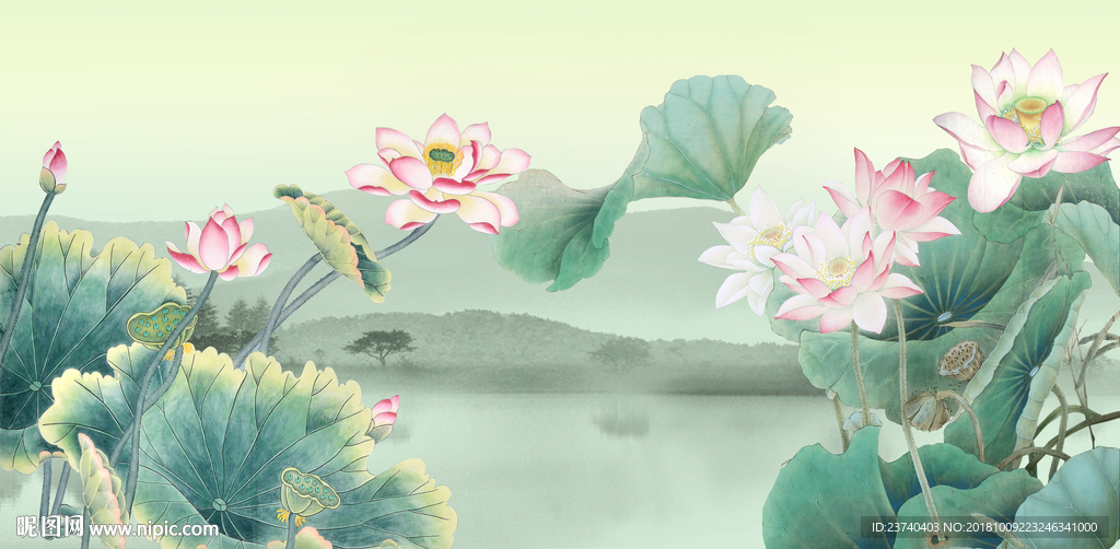 中式荷花