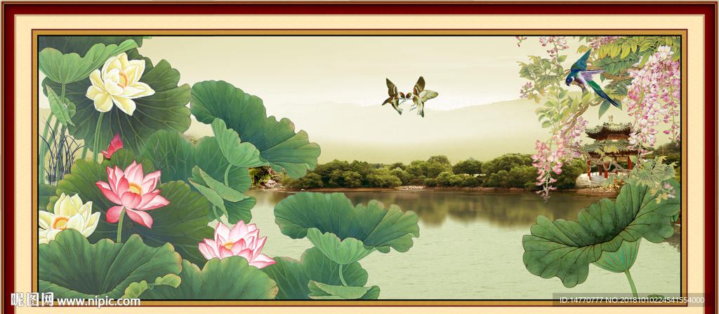 国画荷花