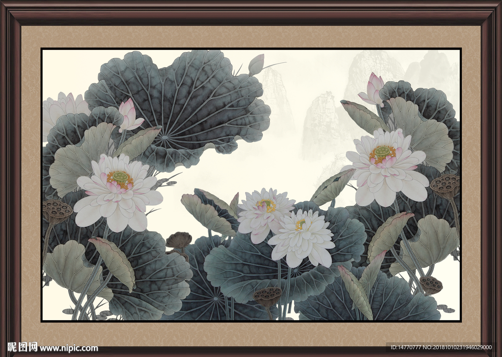 国画荷花