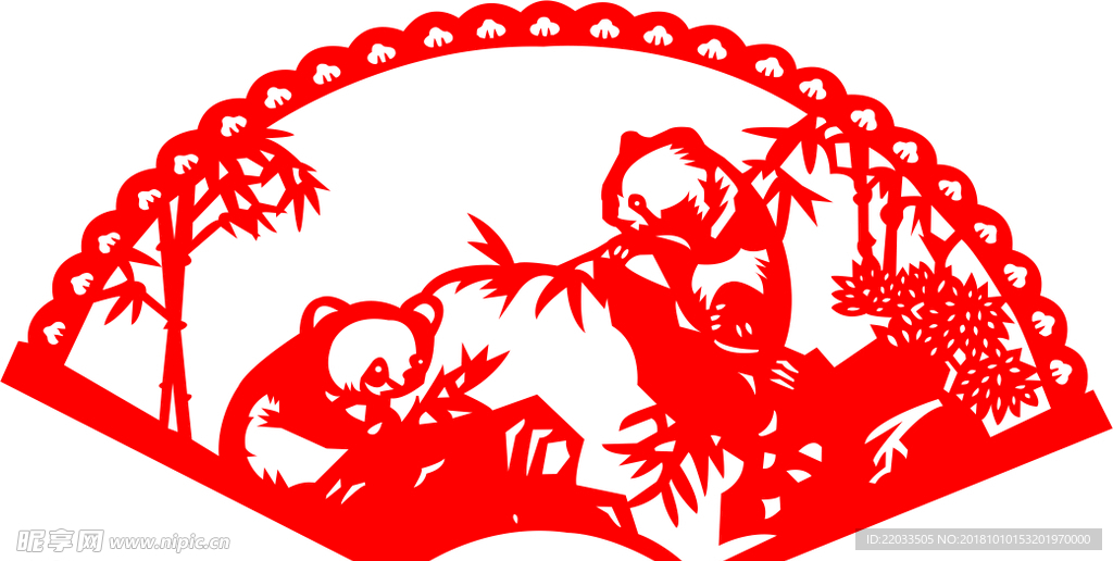 熊猫剪纸