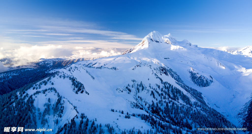 高山雪景 山川雪景 山脉雪景