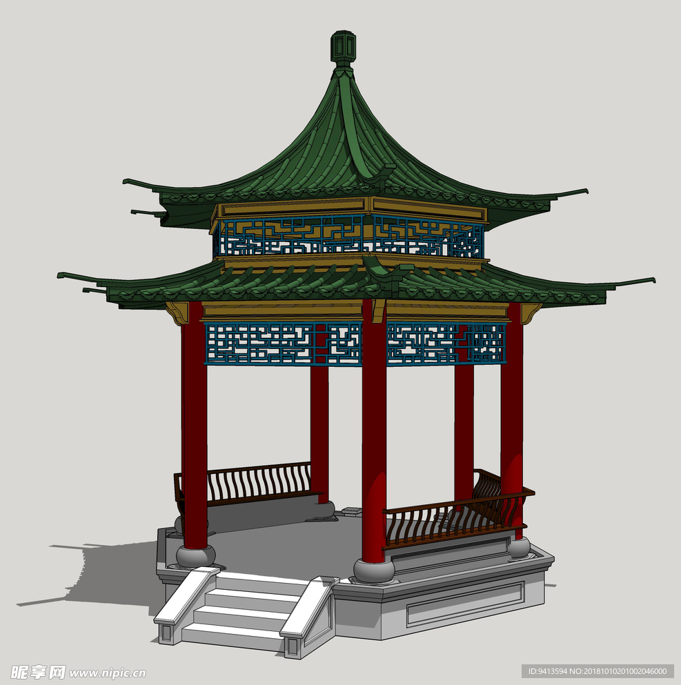 中式古典凉亭