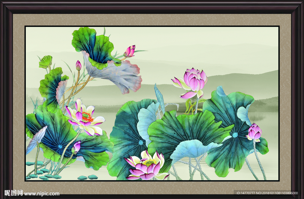 国画荷花