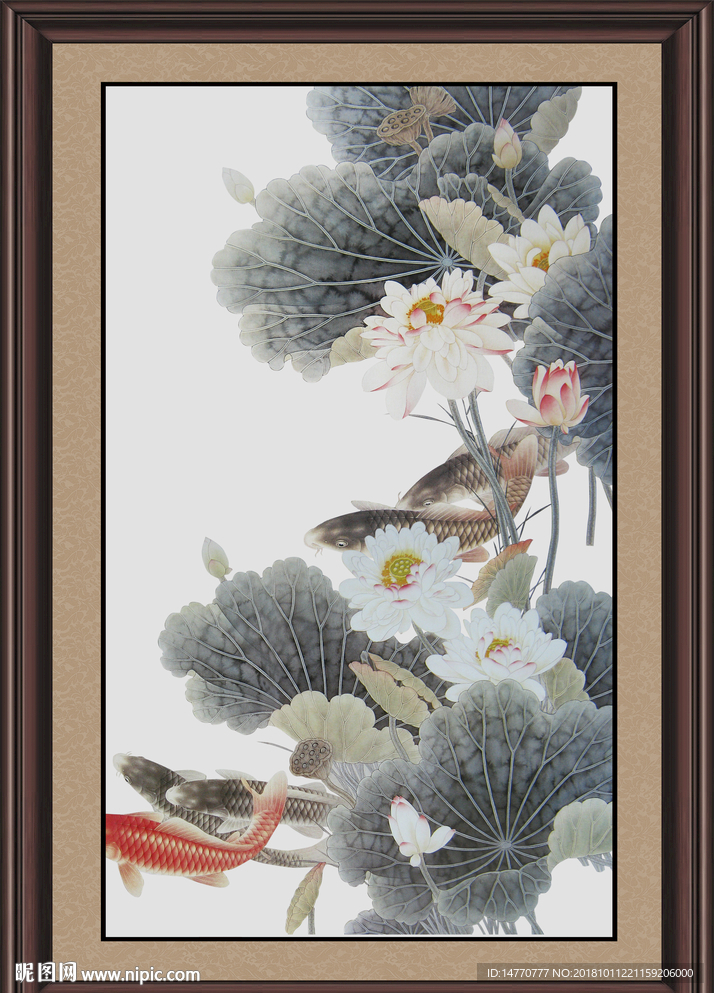 荷花国画