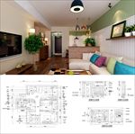 田园三室两厅cad施工图