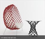 藤编靠背椅3d模型