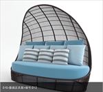 藤编靠背椅3d模型
