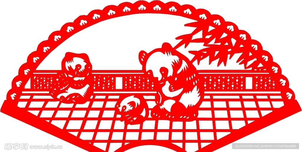 熊猫剪纸