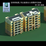 多层建筑 景观 小区 地产 楼