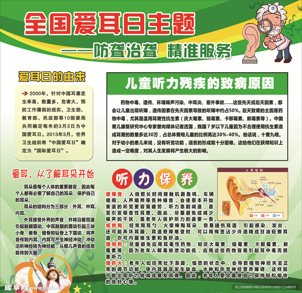 全国爱耳日海报