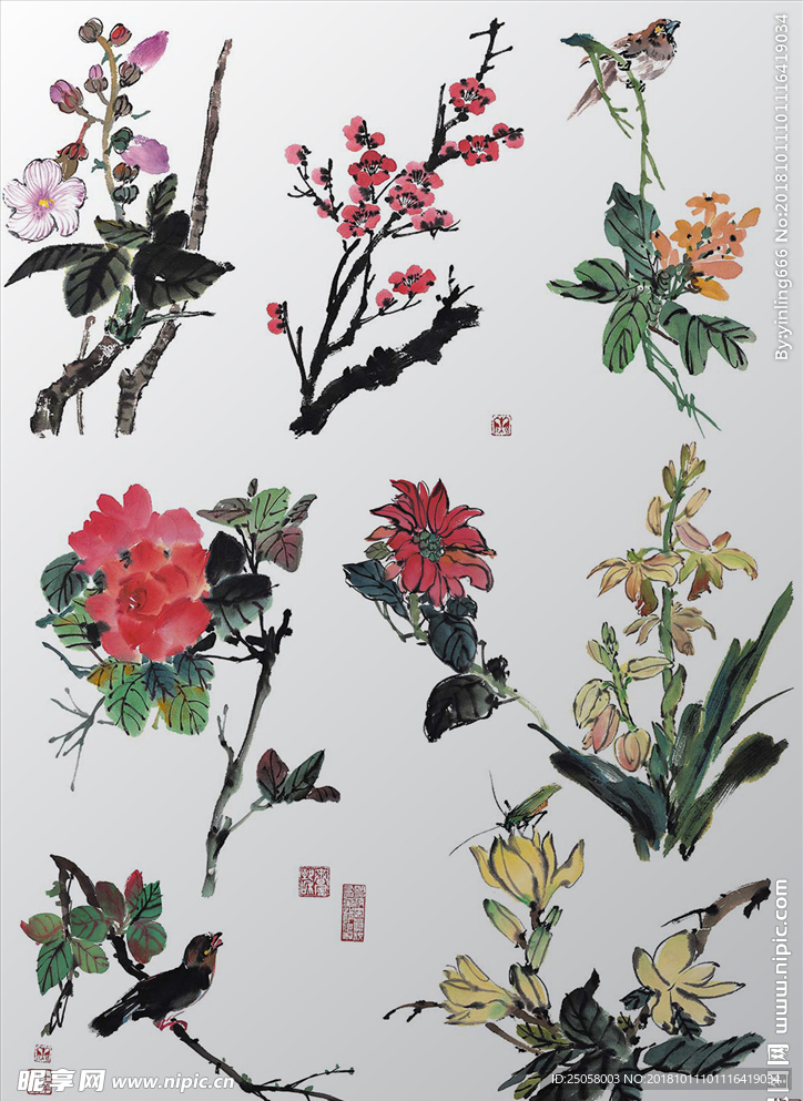 中国风水墨花卉