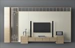 新中式电视墙3d模型