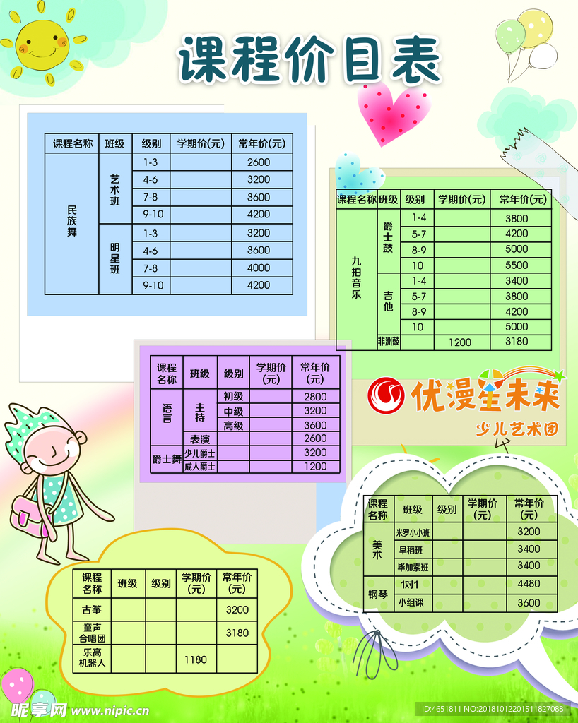 价目表