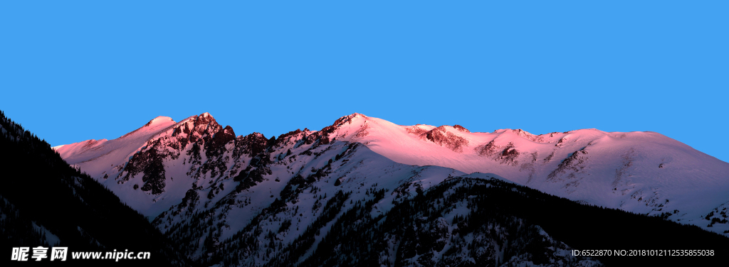 高山雪景 山川雪景