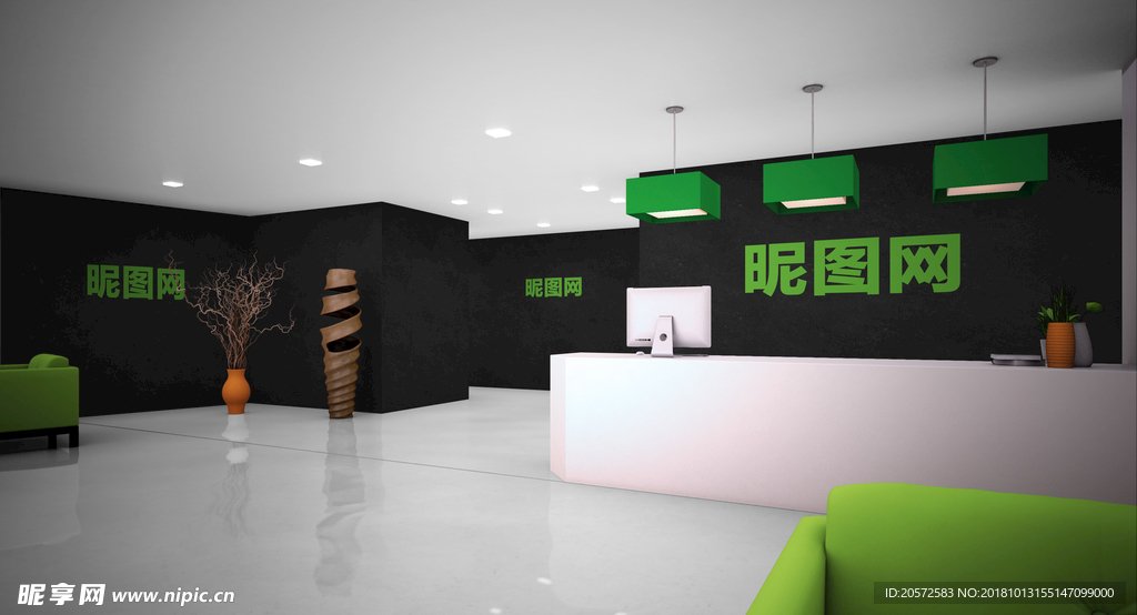 公司前台效果图
