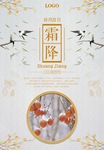 简约中国风霜降节气海报