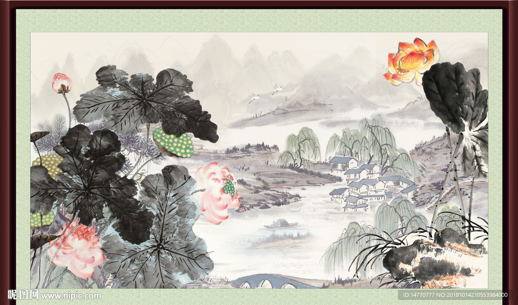 水墨荷花