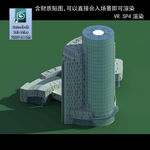 写字楼 现代办公楼 建筑模型图