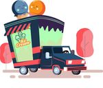 矢量冰淇淋车