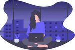 矢量女人加班