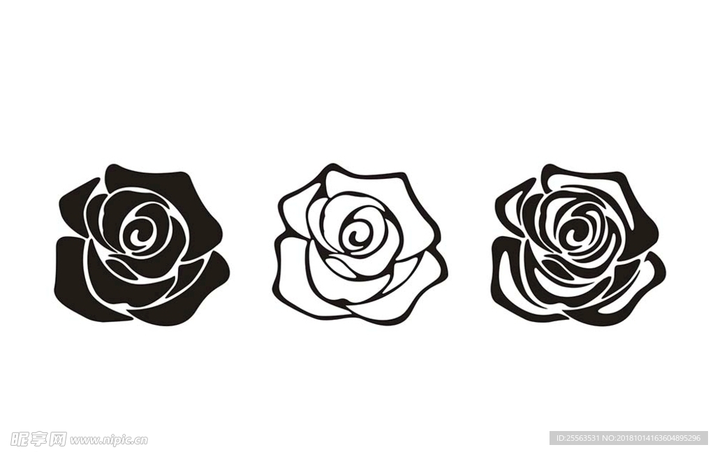 矢量玫瑰花朵图案