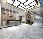 酒店前台接待区3d渲染模型