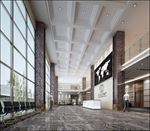 公司前台接待区3d渲染模型