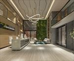公司前台接待区3d渲染模型