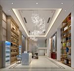店面前台接待区3d渲染模型