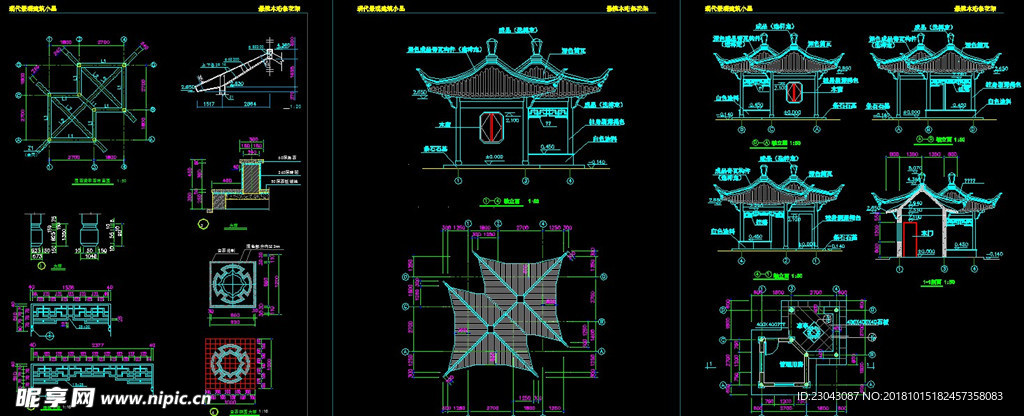 廊子建筑结构详图CAD