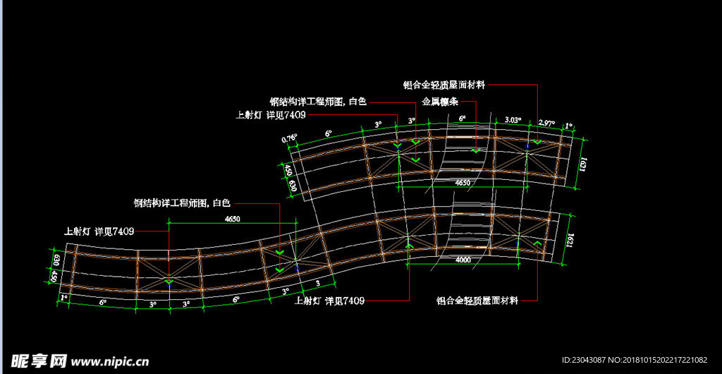 廊子建筑结构详图CAD