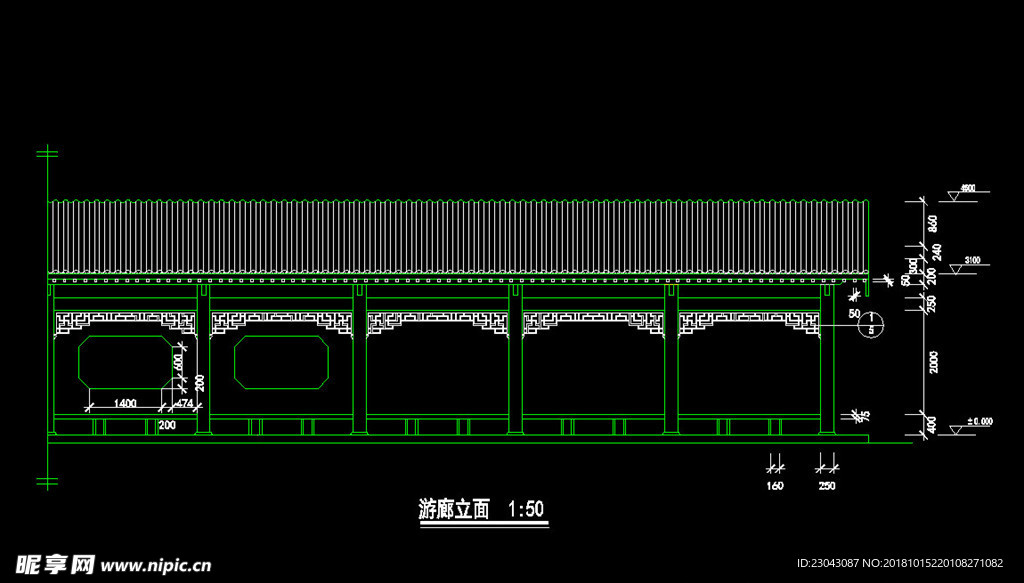 亭子廊子建筑结构详图CAD