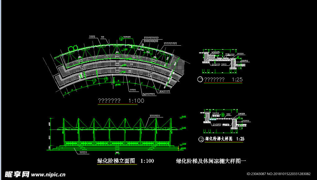 亭子廊子建筑结构详图CAD