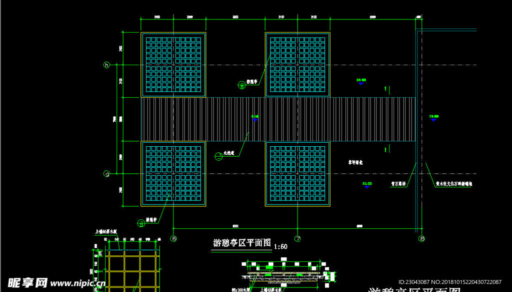 亭子廊子建筑结构详图CAD