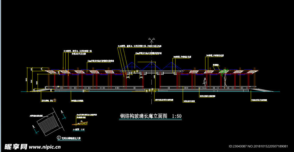 亭子廊子建筑结构详图CAD