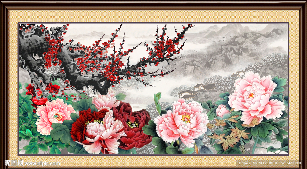 国画 国画梅花