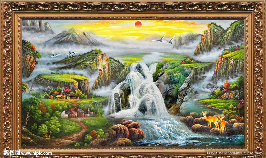 聚宝盆油画