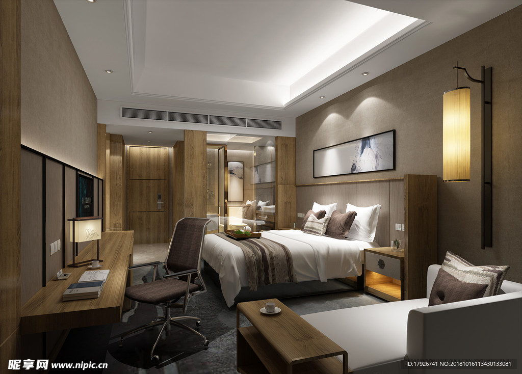 酒店客房豪华3d渲染模型