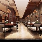 主题餐厅饭店3D渲染模型