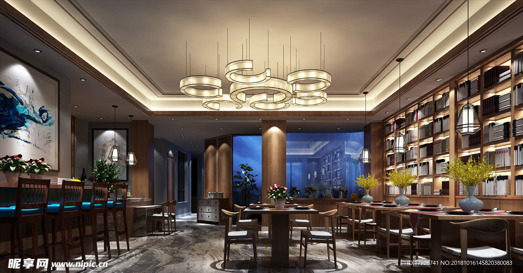 主题餐厅饭店3D渲染模型