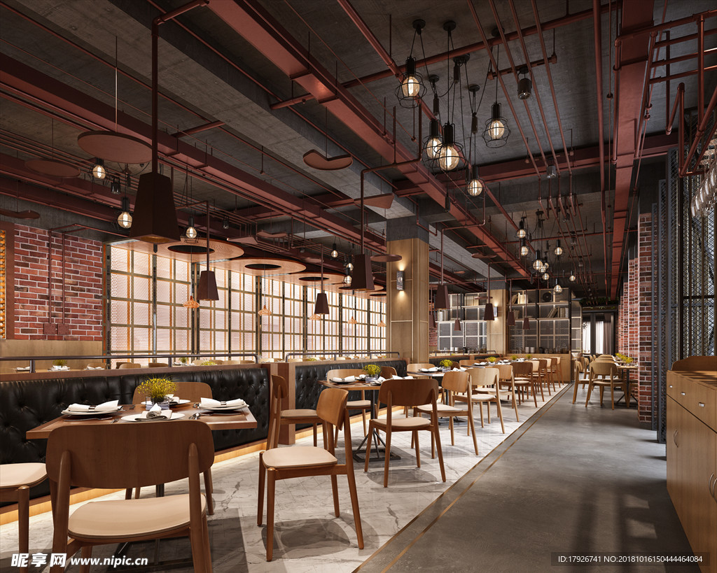主题餐厅饭店3D渲染模型