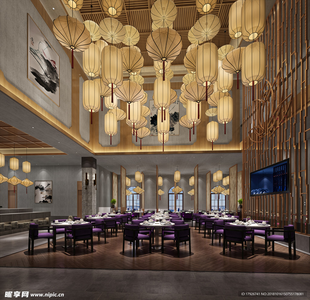 主题餐厅饭店3D渲染模型