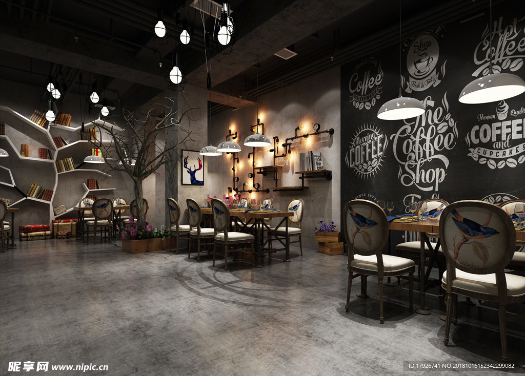 主题餐厅饭店3D渲染模型
