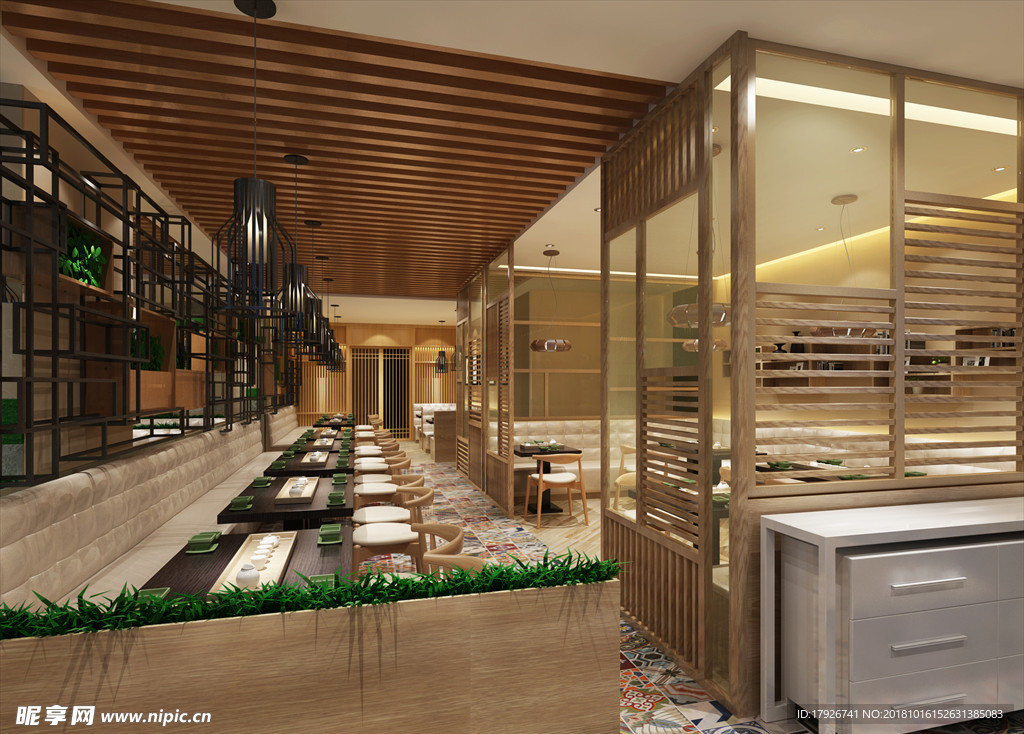 主题餐厅饭店3D渲染模型