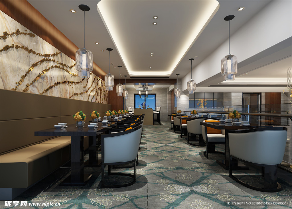 主题餐厅饭店3D渲染模型
