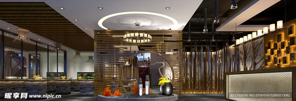 主题餐厅饭店3D渲染模型