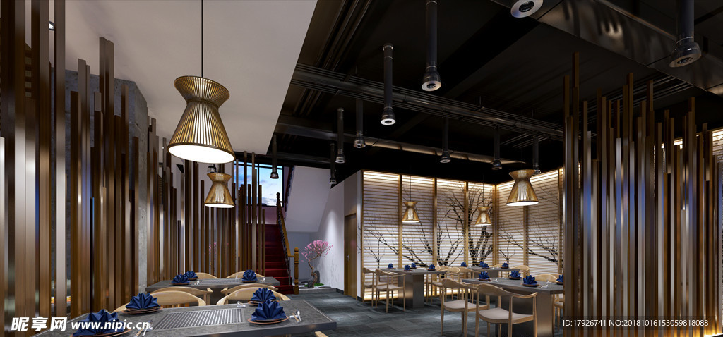主题餐厅餐馆3D渲染模型